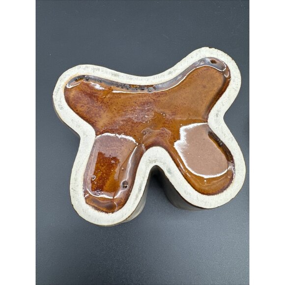 Vintage Glazed Ceramic Butterfly Pink Trinket Dish Stash Box - Picture 13 of 15